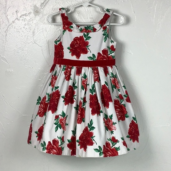Janie and Jack Other - Janie and Jack Holiday Red Roses Dress with Tull underneath skirt size 3T EUC